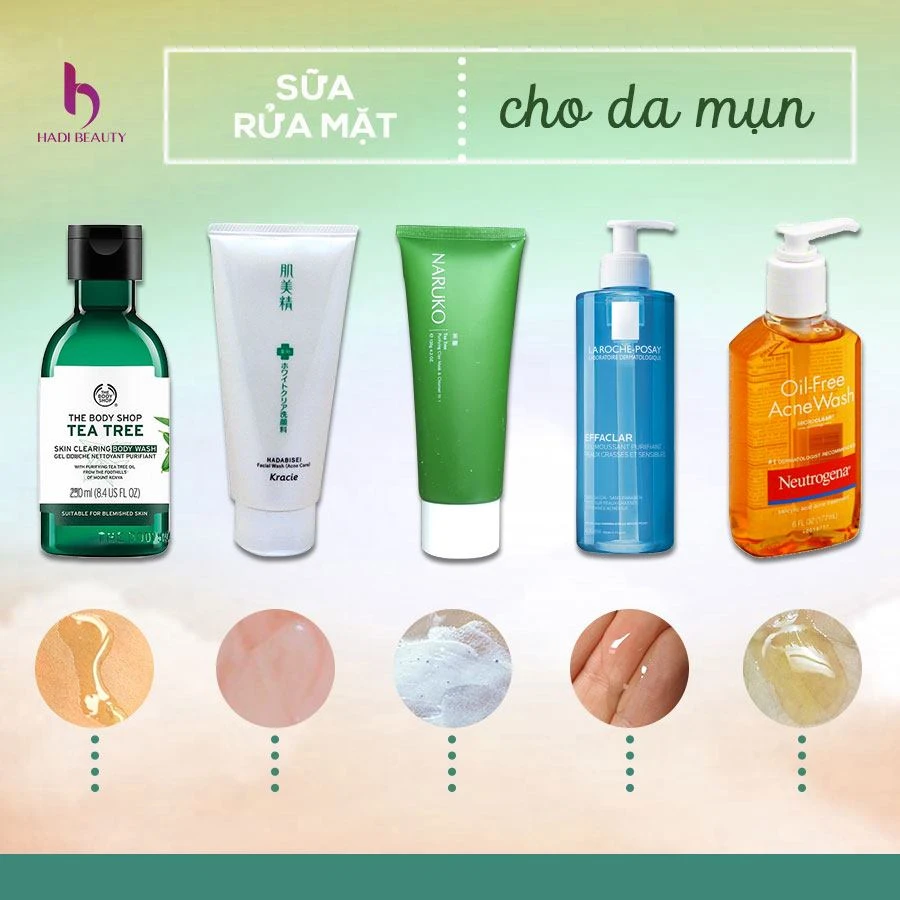 chọn sữa rửa mặt cho da mụn