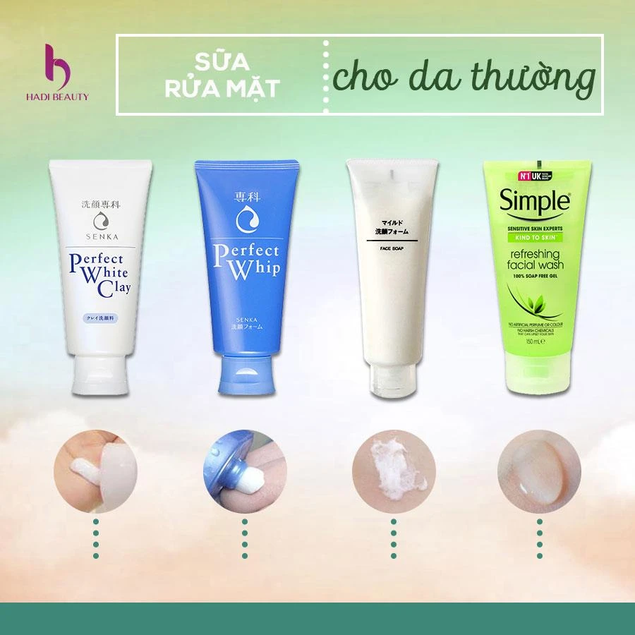 cách chọn sữa rửa mặt cho da thường