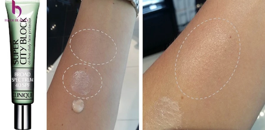 chất kem mịn kem chống nắng Clinique