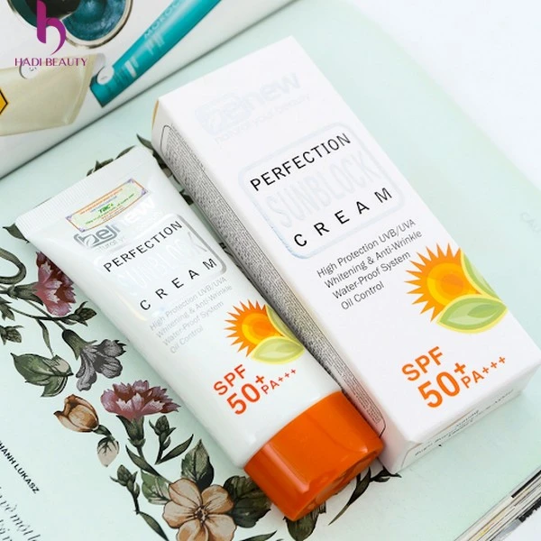 kem chong nang danh cho da mat Benew perfection sunblock cream SPF50
