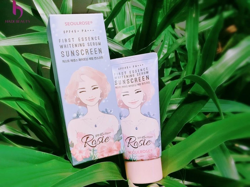 kem chống nắng không cồn Rosie First Essence Whitening Serum Sunscreen SPF45+