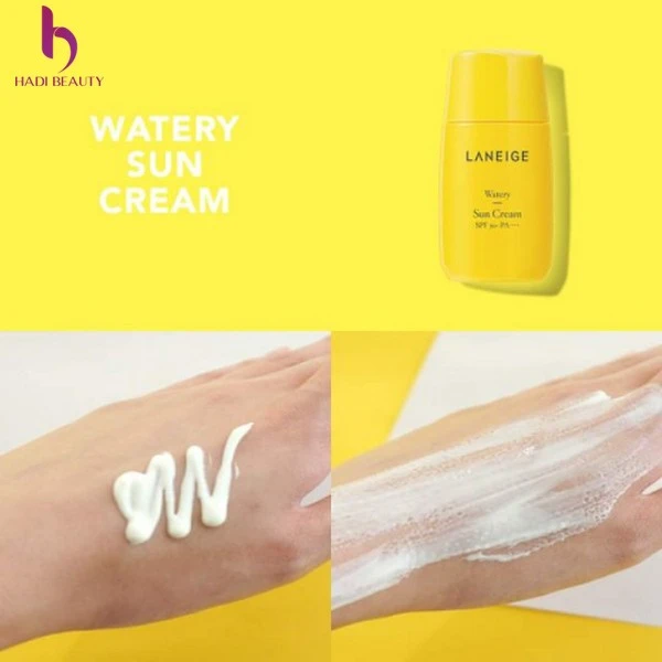review texture Laneige Watery Sun Cream SPF50+ PA++++