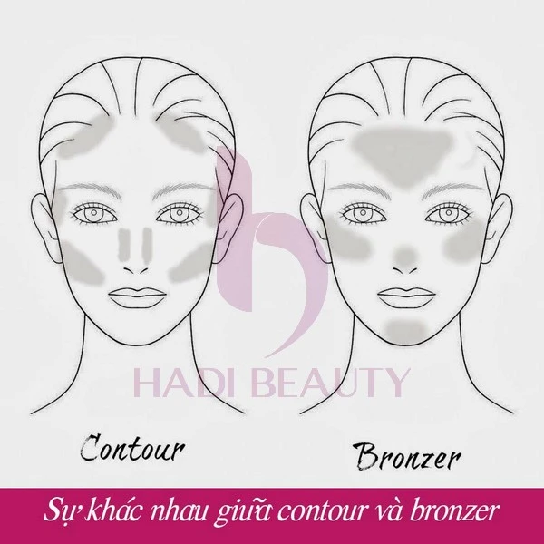 sự khac nhau bronzer và contour