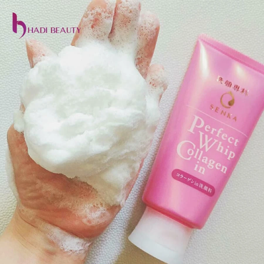 Sữa rửa mặt tạo bọt cho da khô Senka Perfect Whip Collagen In