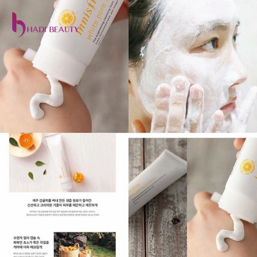 Hình ảnh trước và sau khi sử dụng Innisfree White Pore Facial Cleanser