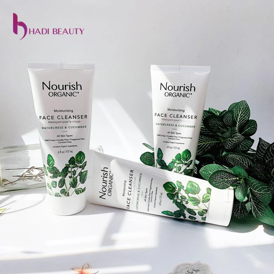Sữa rửa mặt cho da dầu nhẹ dịu Nourish Organic Moisturizing Face Cleanser