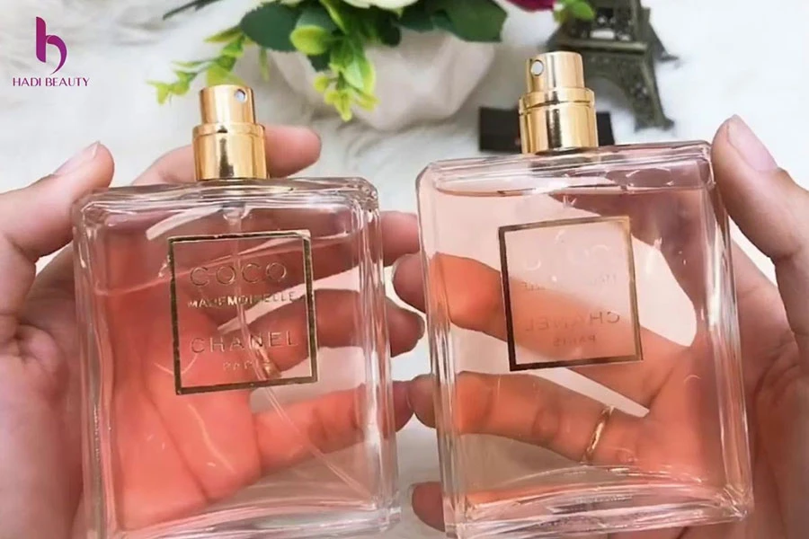 Có sự khác nhau trong thiết kế vòi xịt của nước hoa Chanel thật và giả
