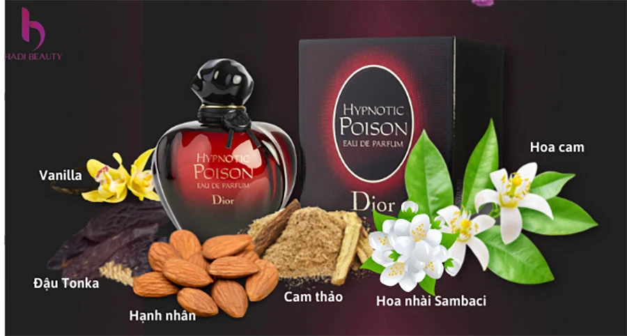 Các nguyên liệu làm nên mùi hương của  Hpnotic Poison Eau de Parfum của thương hiệu Dior