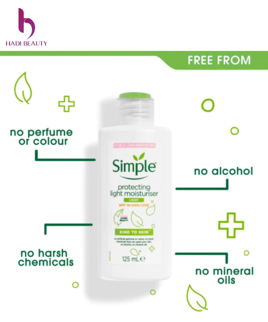 Mỹ phẩm simple - sản phẩm kem dưỡng chống nắng ban ngày Simple Kind To Skin Light Moisturiser