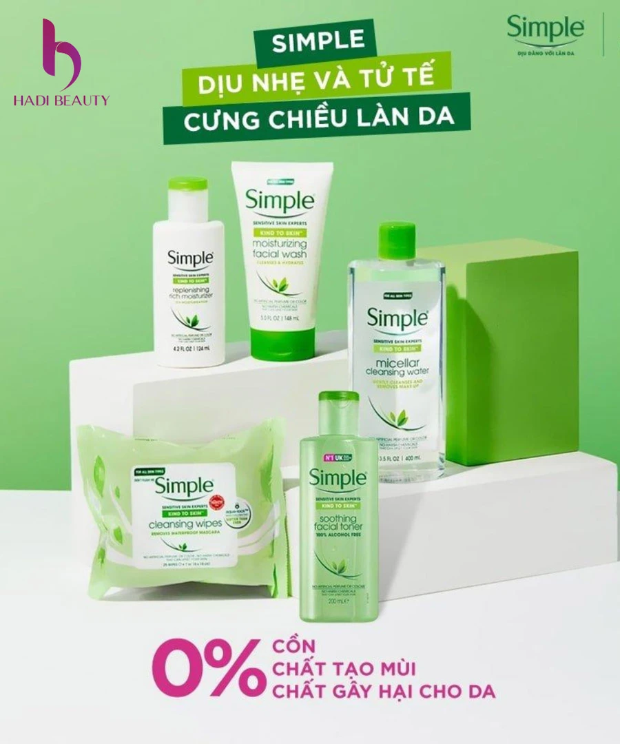 review set mỹ phẩm simple mới nhất 2022