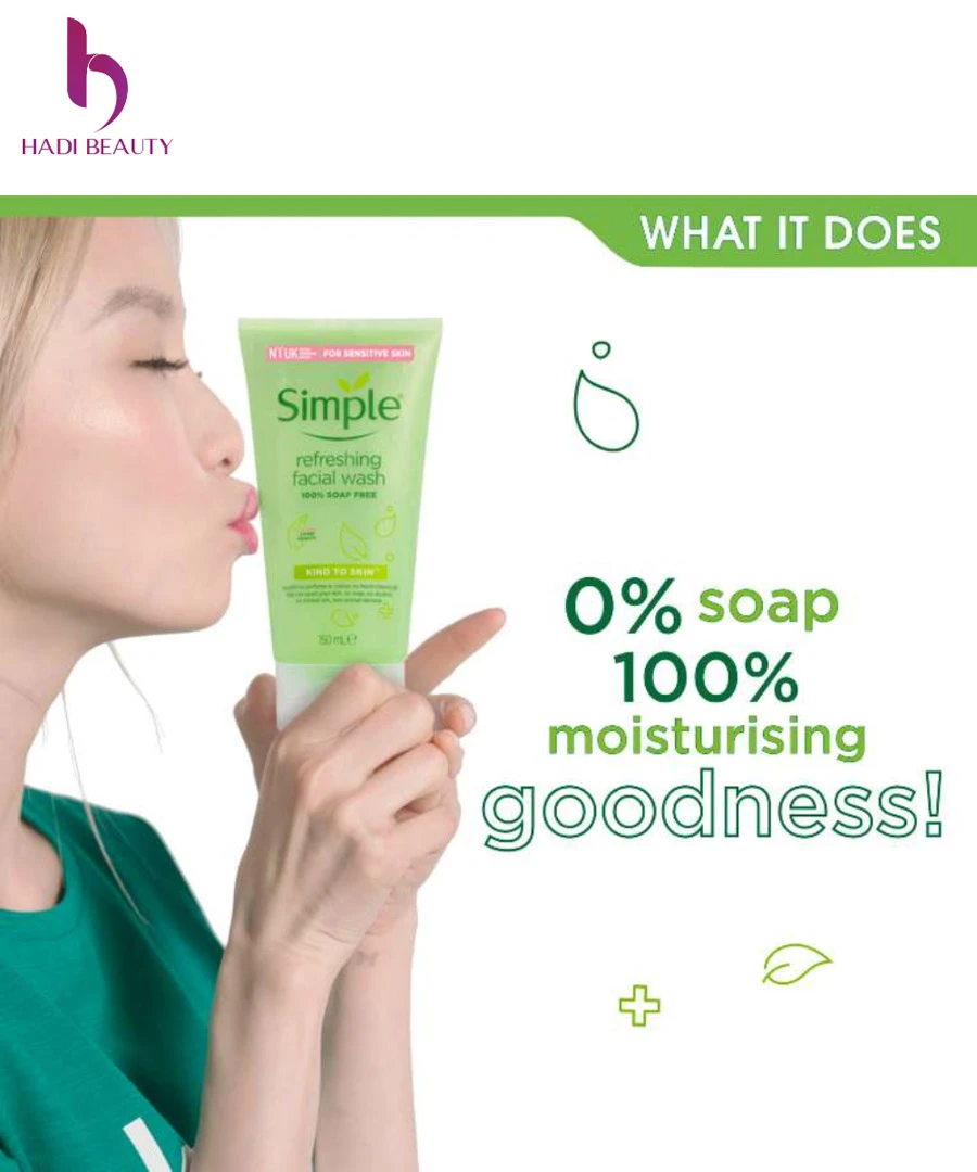 Vệ sinh da mặt với các mỹ phẩm Simple