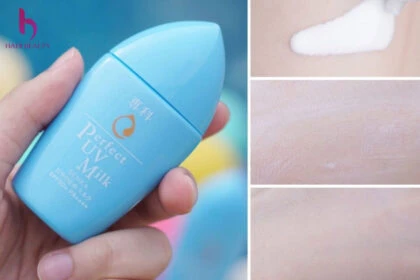 kết cấu kem chống nắng đi biển Senka