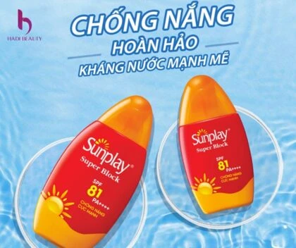 review kem chống nắng Sunplay Super Block cho da khô