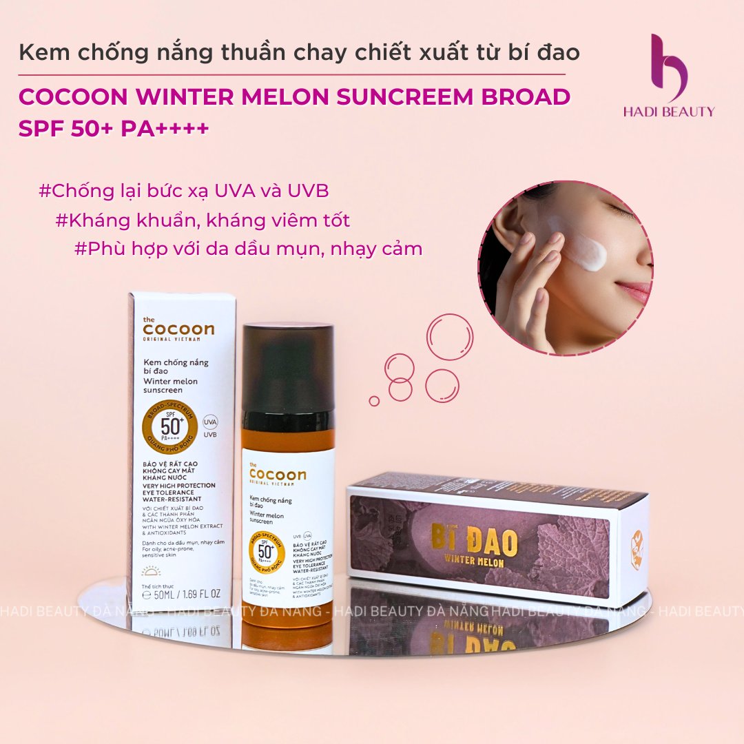 Kem Chống Nắng Cocoon Winter Melon Sunscreen Broad-Spectrum SPF 50+ PA++++