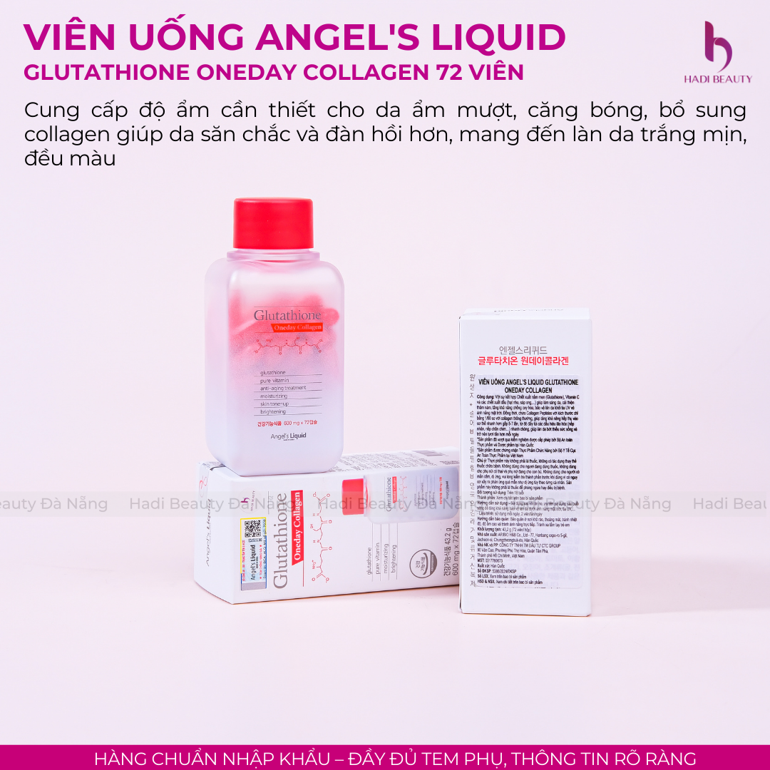 angel's liquid glutathione one day collagen Viên Uống Oneday Skin Perfection 1% GHK-Cu Color:PDRN Cream freckles